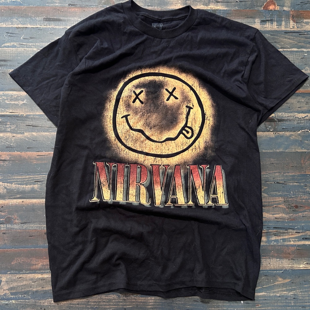 Black Nirvana T-Shirt Band T Alt Fashion Streetwear Medium